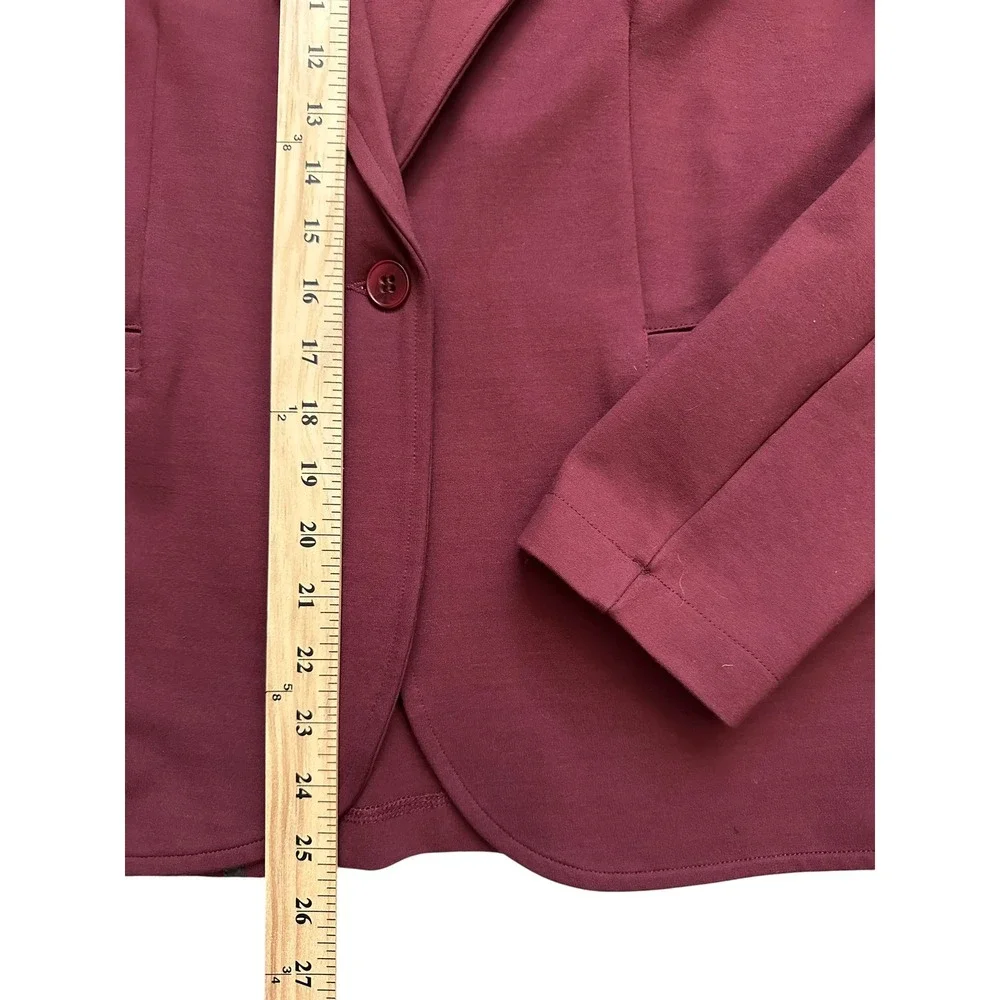 Career Betabrand Classic Blazer Tailored Stretch Ponte Burgundy Wine M